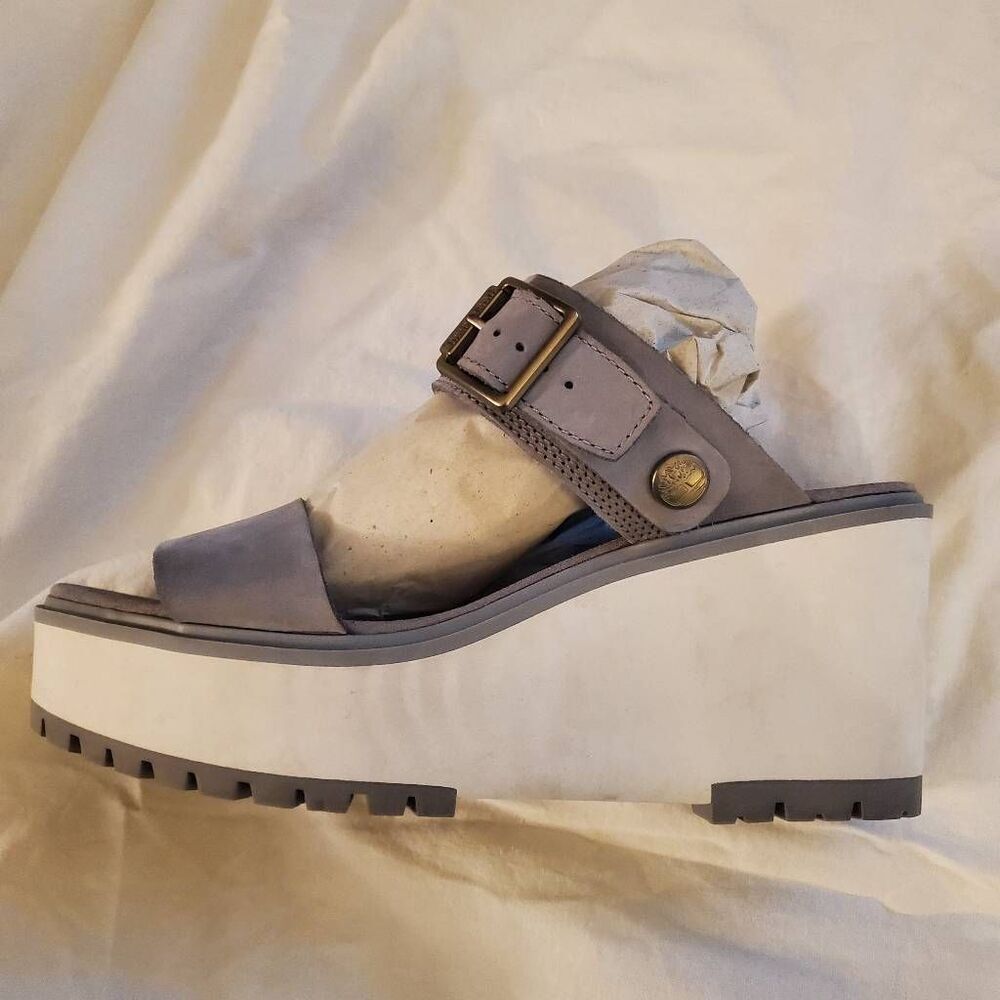 Amputee. Timberland Gray and White Wedge Sandal Size 8.5 - left shoe only. - Picture 2 of 10